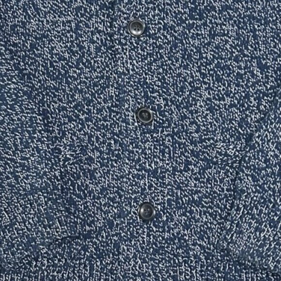 GAP Men's Academia Chunky Fisherman Knit Cardigan Sz L Blue Heritage Cabincore - Picture 4 of 7